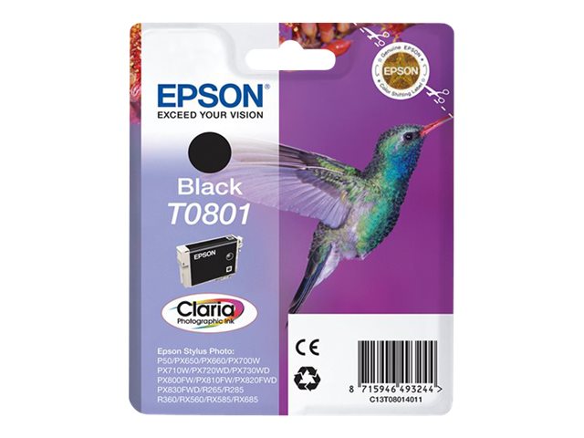EPSON 5LB T0801 черна касета с мастило стандартен капацитет 7,4 мл 330 страници 1 пакет RF-AM блистер с/с