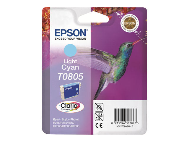 EPSON 5LB T0805 касета с мастило светло циан стандартен капацитет 7,4 ml 350 страници 1 пакет RF-AM блистер w/s
