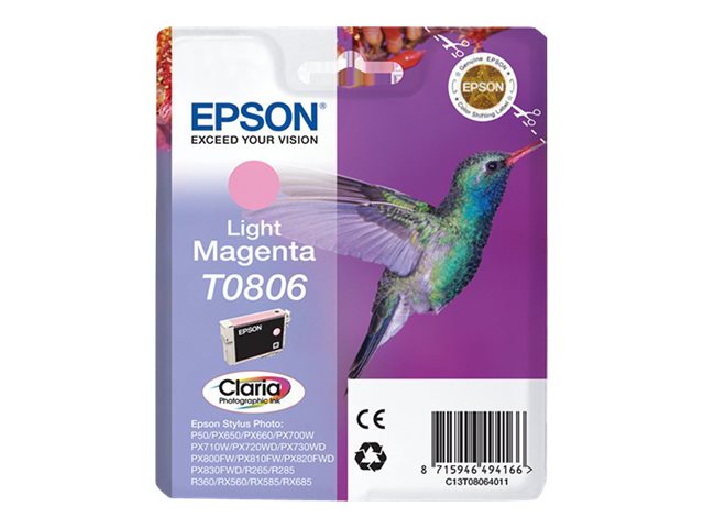 EPSON 1LB T0806 касета с мастило светло магента стандартен капацитет 7,4 мл 685 страници 1 пакет RF-AM блистер с/с