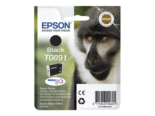 EPSON 6LB T0891 черна касета с мастило стандартен капацитет 5,8 ml 1 пакет RF-AM блистер с/с