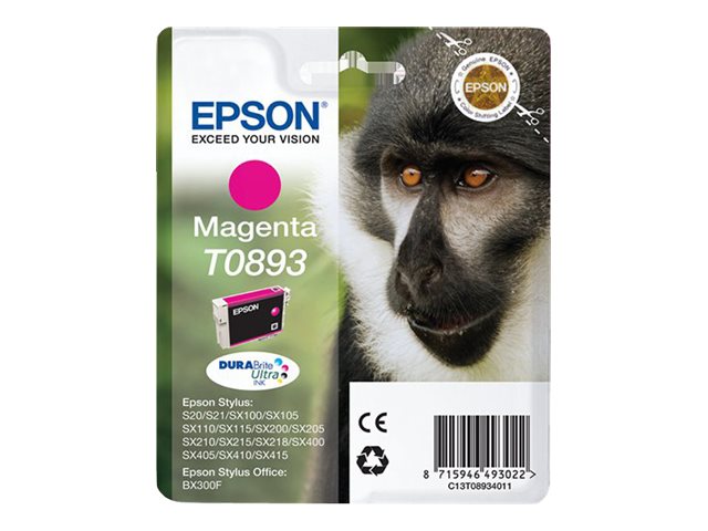EPSON 1LB T0893 касета с мастило магента с нисък капацитет 3,5 ml 1 пакет RF-AM блистер с/с