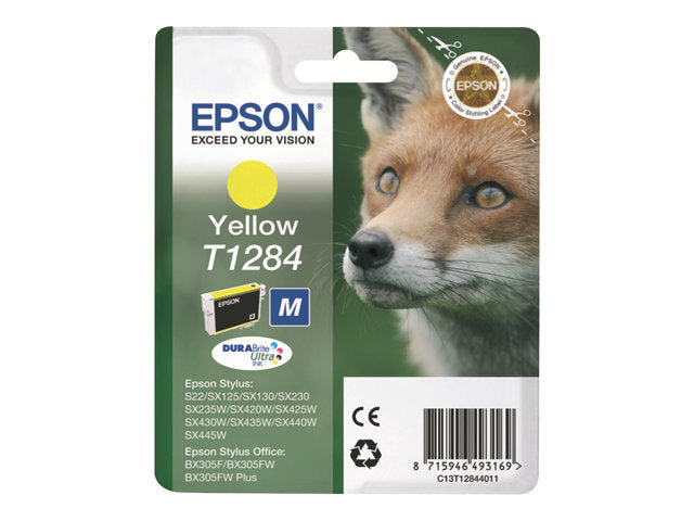 EPSON 1LB T1284 касета с мастило жълт стандартен капацитет 3,5 ml 1 пакет RF-AM блистер с/с
