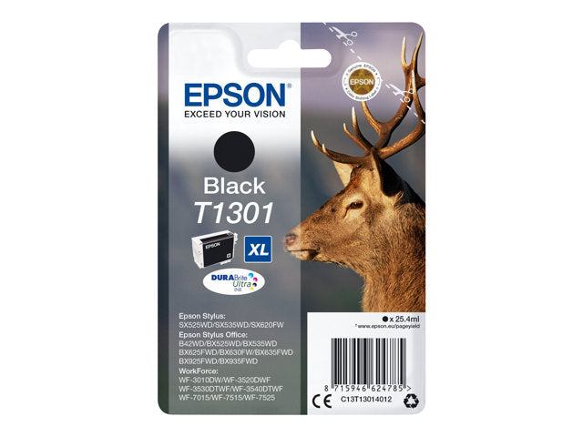 EPSON 6LB T1301 черна касета с мастило с изключително голям капацитет 25,4 ml 1 пакет RF-AM блистер DURABrite Ultra Ink w/s