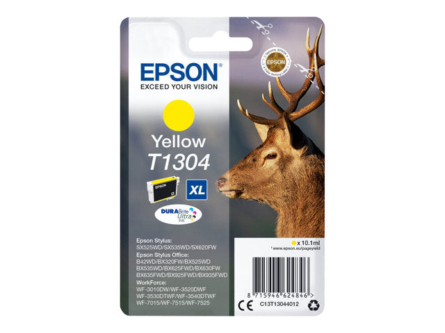 EPSON 1LB T1304 касета с мастило, жълта, изключително голям капацитет, 10,1 ml, 1 пакет RF-AM блистер DURABrite Ultra Ink w/s