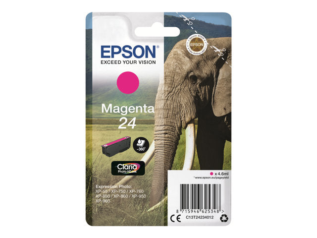 EPSON 1LB 24 касета с мастило магента стандартен капацитет 4,6 мл 360 страници 1 пакет RF-AM блистер с/с