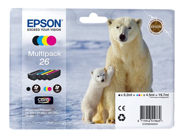 EPSON 3LB 26 касета с мастило черна и трицветна стандартен капацитет 19,7 мл 1 пакет RF-AM блистер с/с