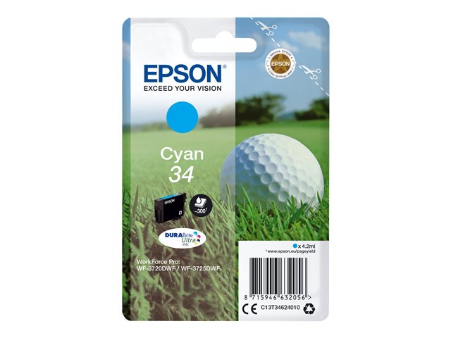 EPSON 2LB Singlepack 34 Ink Cyan DURABrite Ultra 4,2 ml Блистер с/с