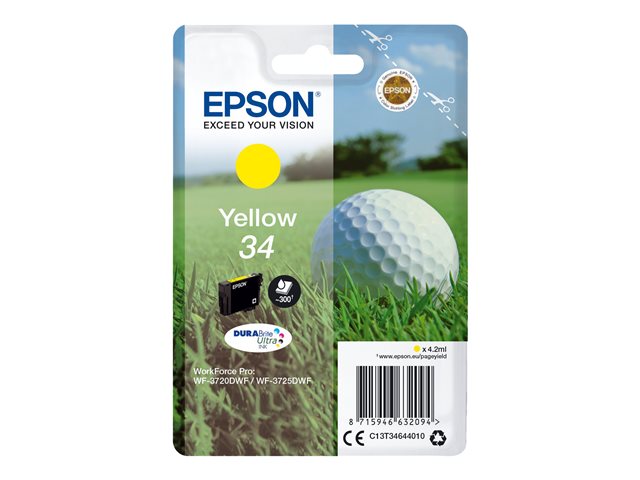 EPSON 2LB Singlepack 34 Ink Yellow DURABrite Ultra 4,2 ml Блистер с/с