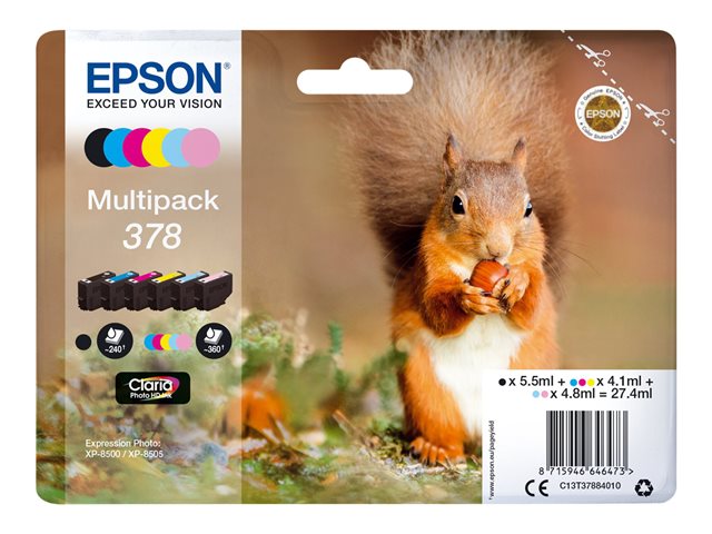 EPSON 1LB 378 Mpack Ink Cartridge BK CMY LC LM БЛИСТЕР w/s