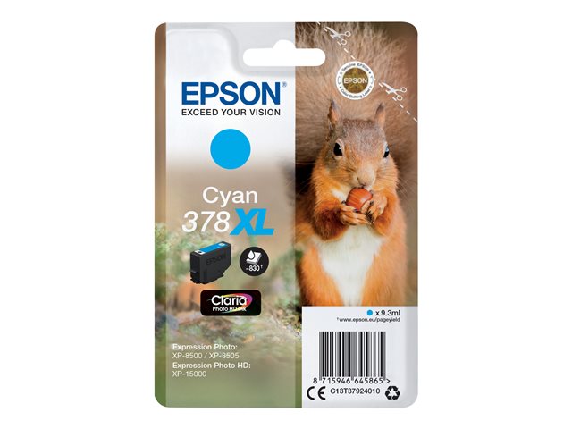 EPSON 1LB Singlepack Cyan 378XL Squirrel Clara Photo HD Ink