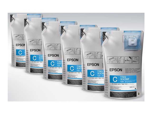 EPSON UltraChrome DS Cyan T741200 1Lx6 опаковки