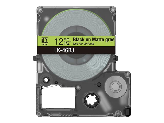 EPSON Matte Tape Green/Black 12mm 8m LK-4GBJ