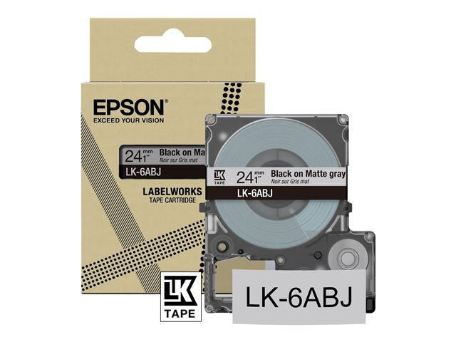 Матирана лента EPSON сива/черна 24 мм 8 м LK-6ABJ