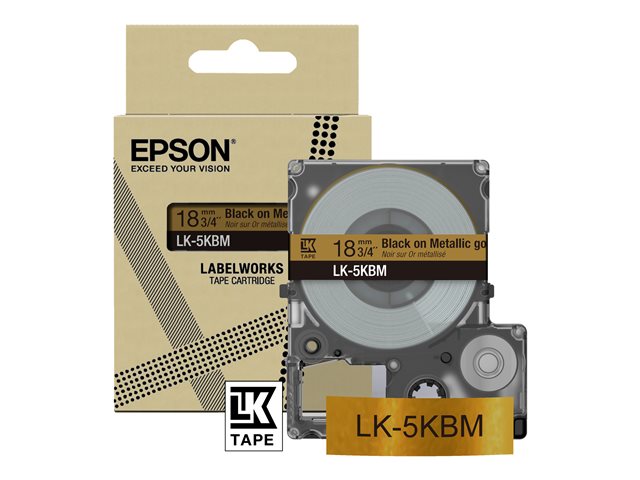 Метална лента EPSON златисто/черно 18 мм 9 м LK-5KBM