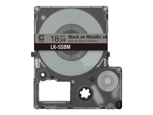 EPSON Метална лента сребристо/черно 18 мм 9 м LK-5SBM