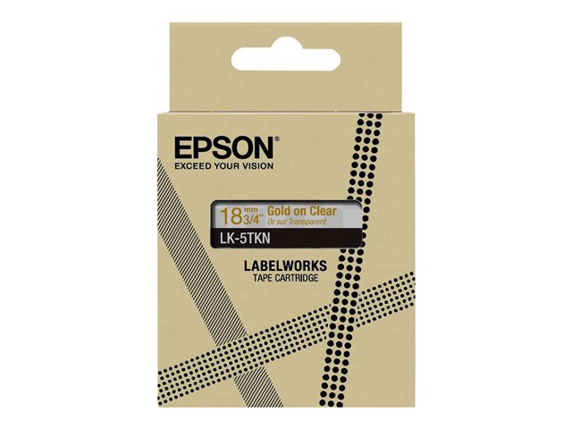 EPSON Метална лента прозрачна/златна 18 мм 9 м LK-5TKN