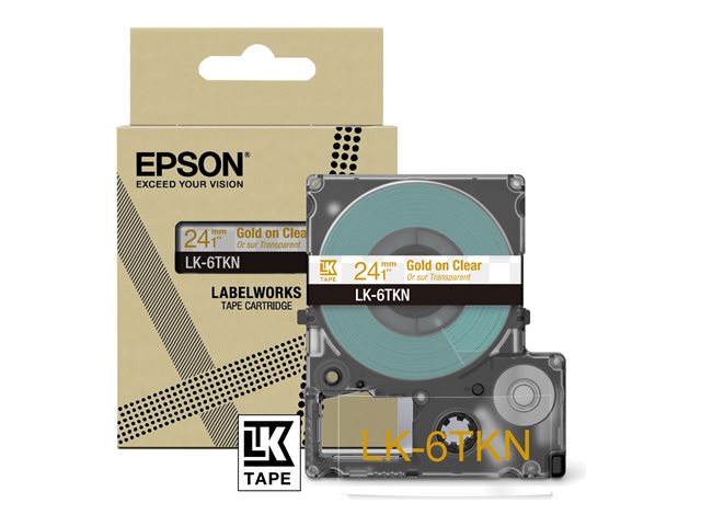 EPSON Метална лента прозрачна/златна 24 мм 9 м LK-6TKN