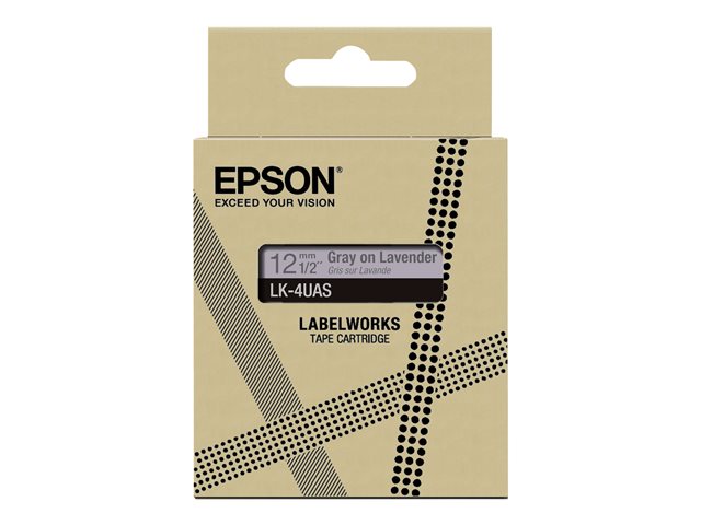 Цветна лента EPSON Лавандула/Сиво 12 мм 8 м LK-4UAS