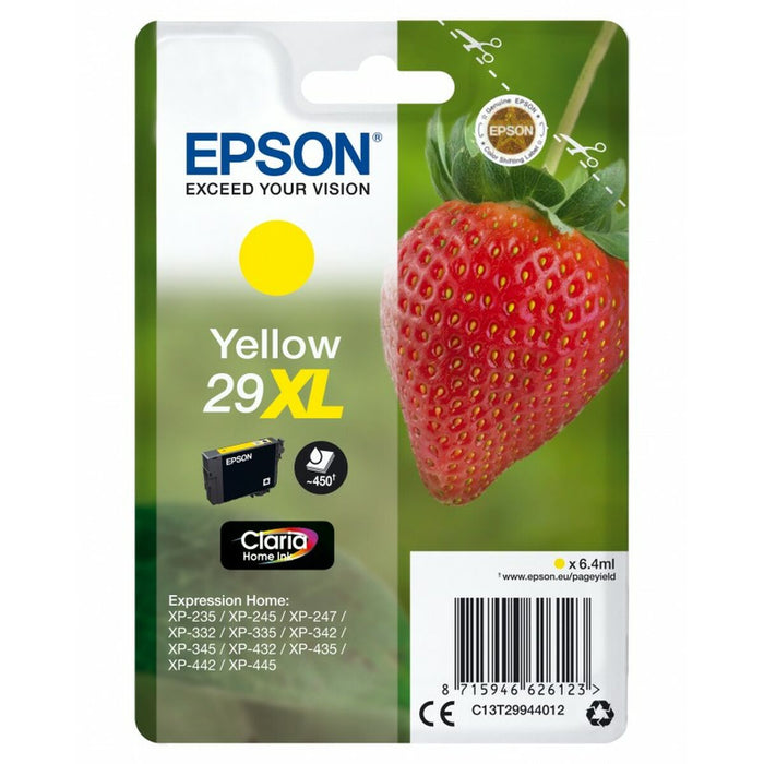 Оригиална касета за мастило Epson XP 235 332 335 432 435 - Nº 29 XL Жълт (10 броя)