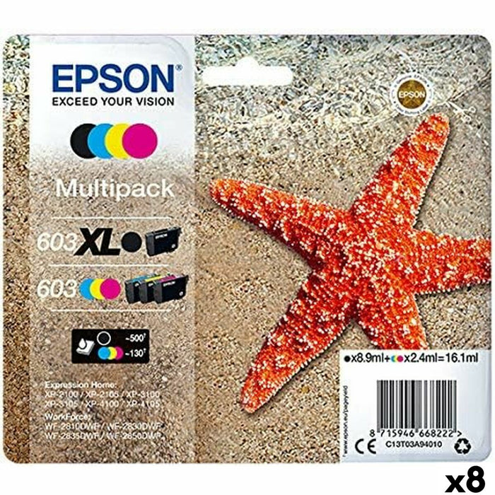 Оригиална касета за мастило Epson Черен/Циан/Магента/Жълт (8 броя)