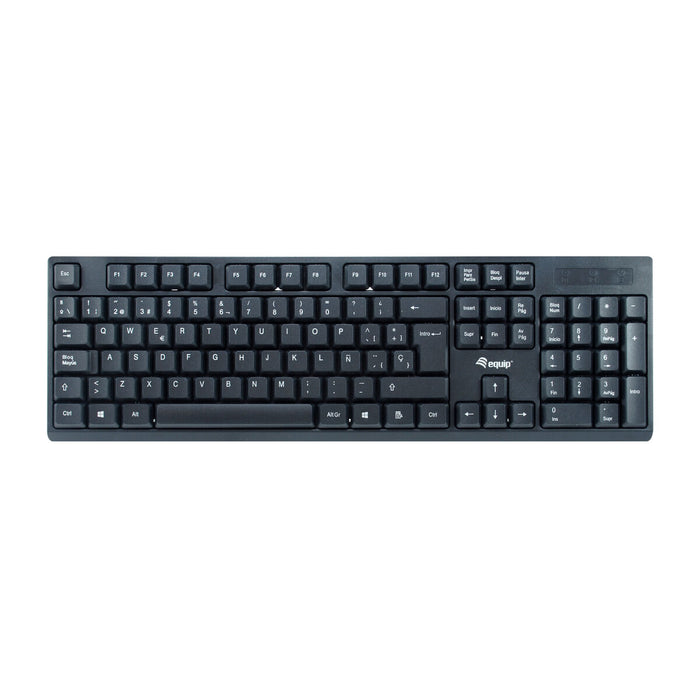Клавиатура Equip 245221 Черен Испанска Qwerty испански