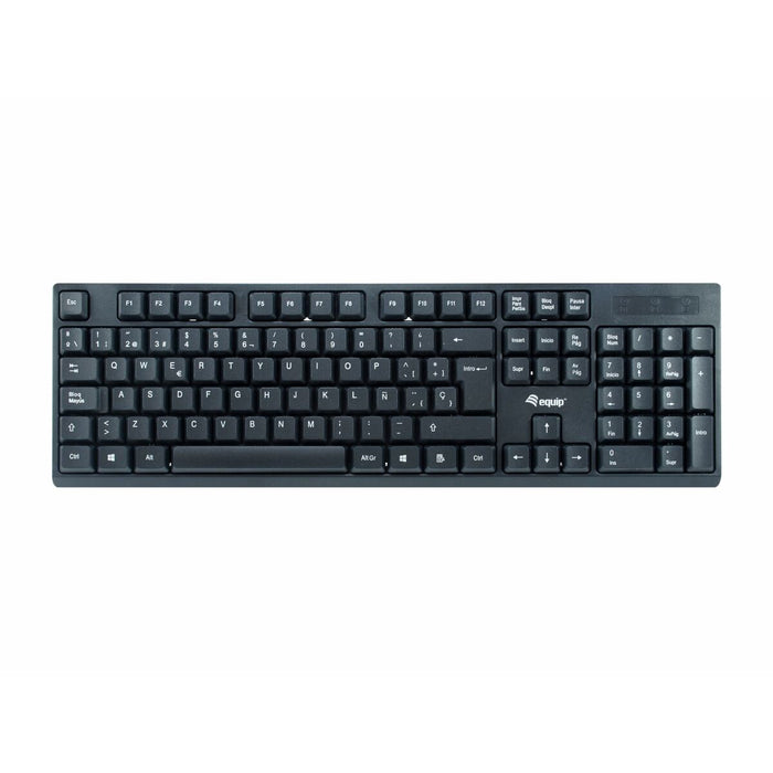 Клавиатура Equip 245221 Черен Испанска Qwerty испански