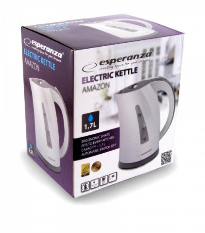 Esperanza EKK022 електрическа кана 1.7 L Сива, Бяла 2200 W