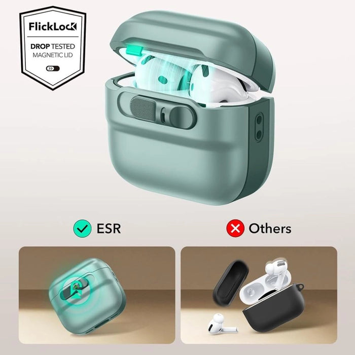 Калъф ESR Pulse Halolock Magsafe за AirPods 4 - зелен