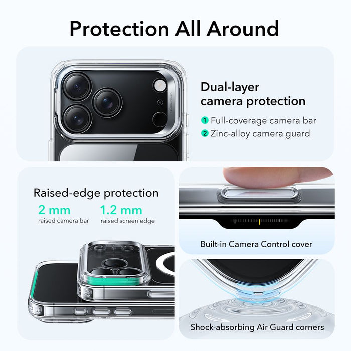 ESR Classic Hybrid Kickstand MagSafe калъф за iPhone 17 Pro - прозрачен