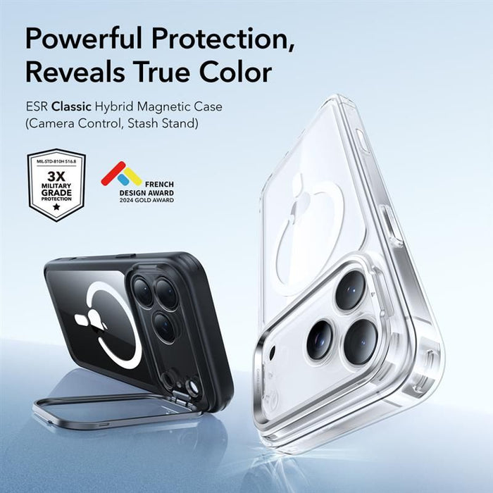 Калъф ESR Classic Hybrid Kickstand MagSafe Case за iPhone 17 Pro Max - Clear Black