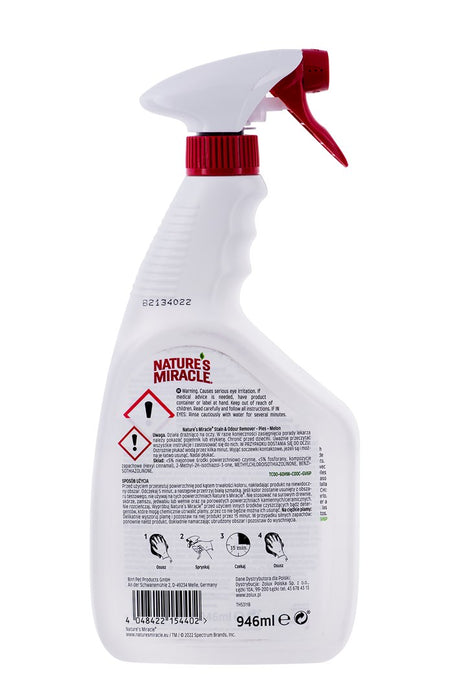 NATURE'S MIRACLE Stain&Odour Remover Dog Melon - Спрей за почистване и премахване на замърсявания - 946 ml