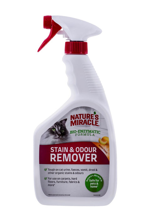 NATURE'S MIRACLE Stain&Odour Remover Melon Cat - Спрей за почистване и премахване на замърсявания - 946 ml