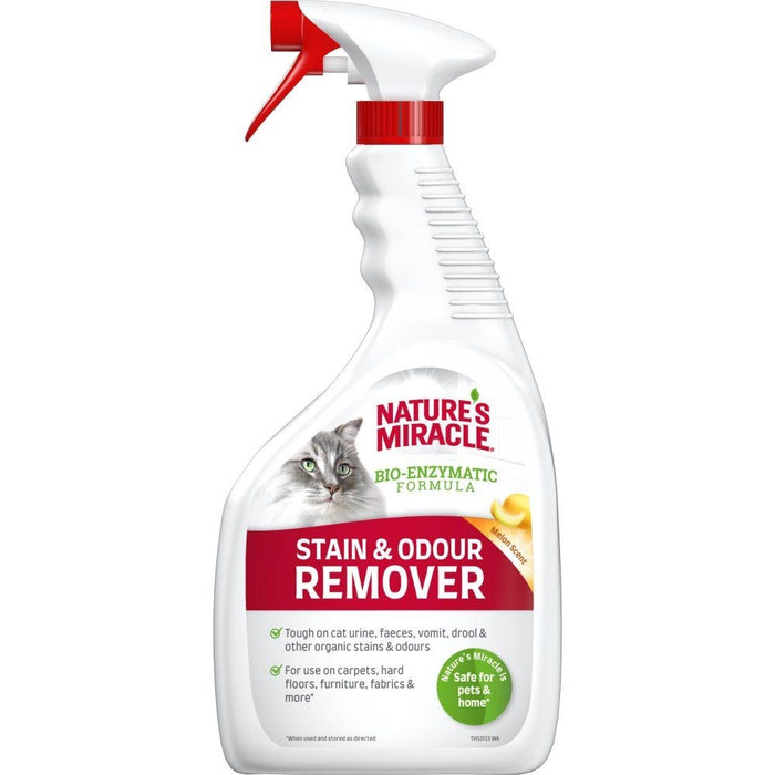 NATURE'S MIRACLE Stain&Odour Remover Melon Cat - Спрей за почистване и премахване на замърсявания - 946 ml