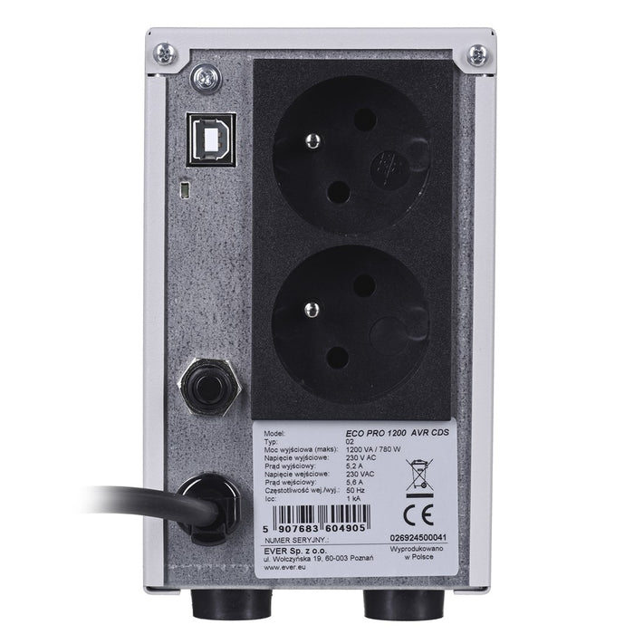 Инрактивен UPS Ever ECO PRO 1200 AVR CDS 780 W