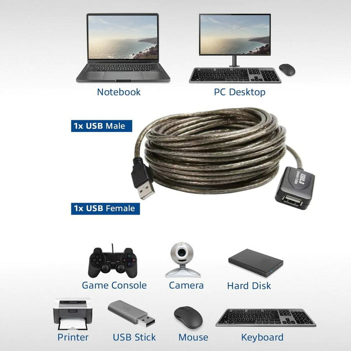 USB удължителен кабел Ewent EW1023 Черен
