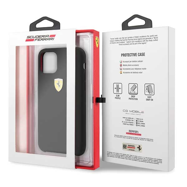 Силиконов твърд калъф Ferrari FESSIHCN65BK за iPhone 11Pro Max, черен