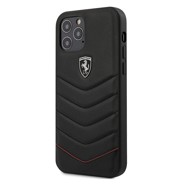 Твърд калъф Ferrari FEHQUHCP12MBK iPhone12/12 Pro 6,1" Off Track Quilted за iPhone, черен