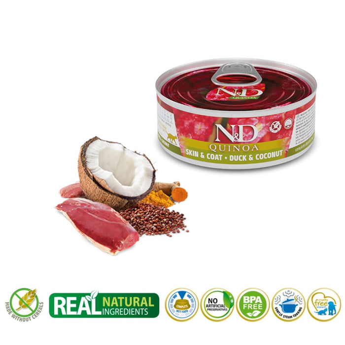 FARMINA N&D Cat Quinoa Duck&Coconut Adult – мокра храна за котки – 80 g