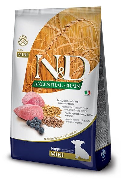FARMINA N&D LOW GRAIN DOG LAMB & BLUE PUPPY MINI 7KG