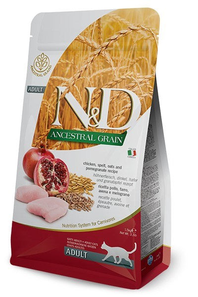 FARMINA N&D Ancestral Grain Chicken - суха храна за котки - 1,5 кг