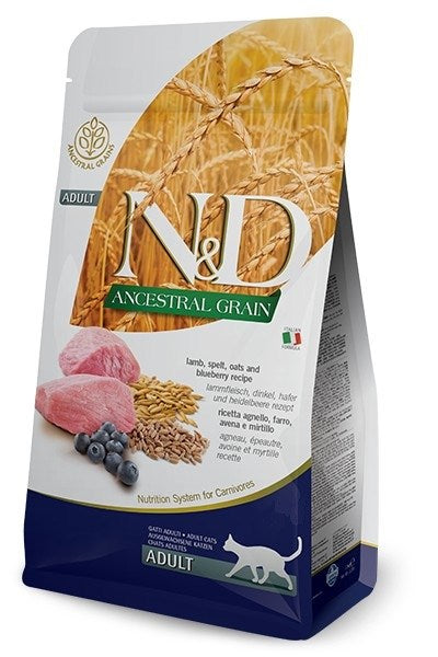 FARMINA N&D ANCESTRAL GRAIN CAT LAMB. СПЕЛТА. ОВЕС И БОРОВИНКИ ВЪЗРАСТНИ 5кг