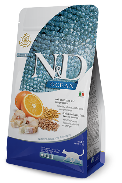 Farmina Pet Food N&D Ocean cats суха храна 1,5 kg Adult Cod