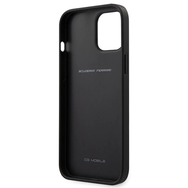 Перфориран калъф Ferrari On Track за iPhone 12 Pro Max 6.7" - червен