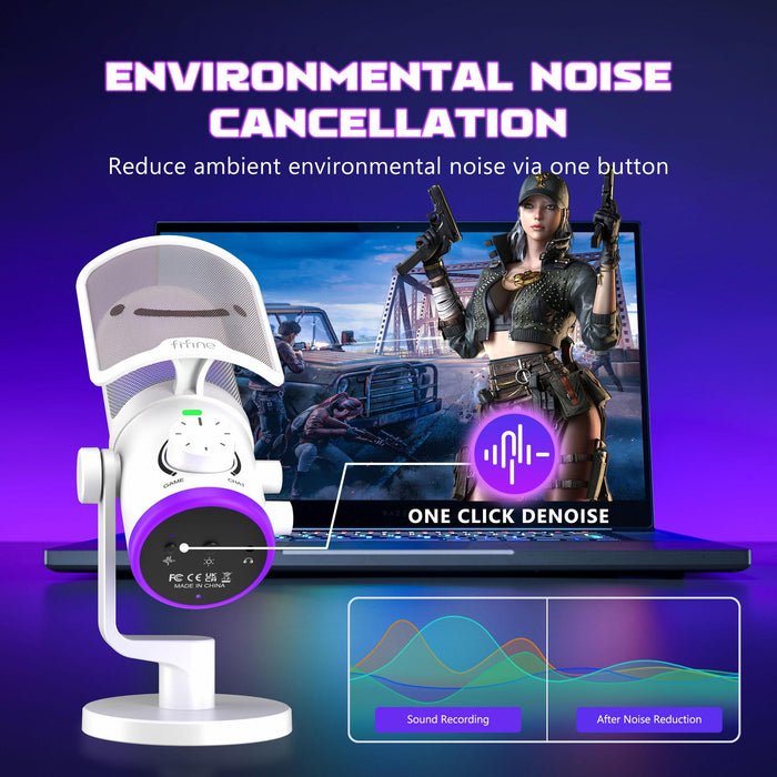 Настолен микрофон FIFINE AM6 RGB - White