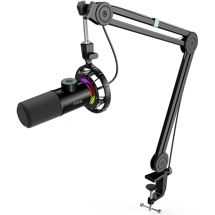 Микрофон със стойка FIFINE T658 Dynamic RGB - Black