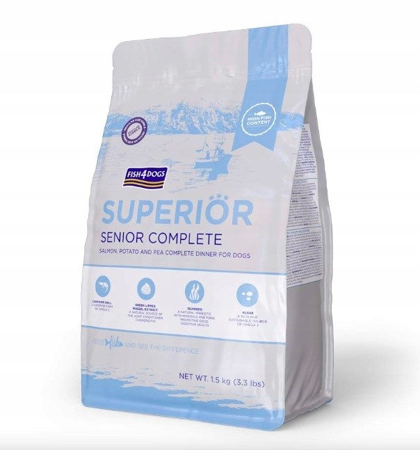 FISH4DOGS Superior Senior Complete Medium Salmon - суха храна за кучета - 1,5 кг