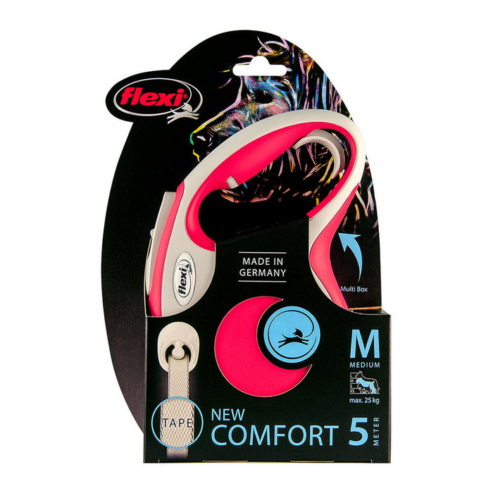 Кучешка Каишка Flexi NEW COMFORT 5 m Червен Размер М