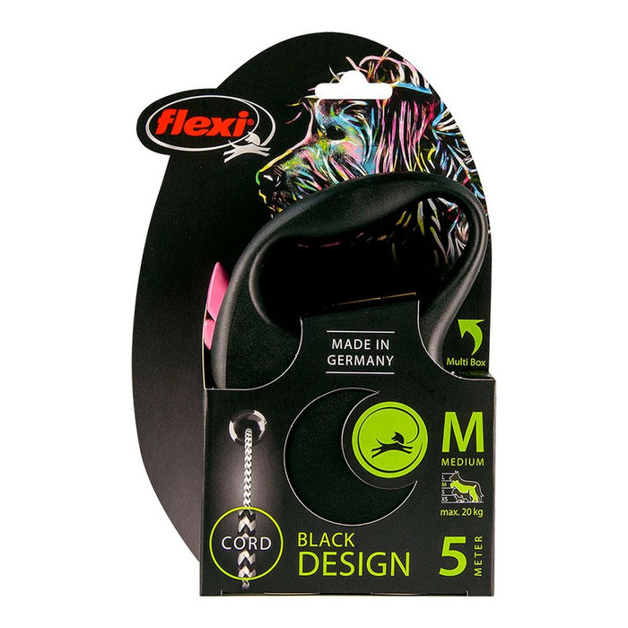 Кучешка Каишка Flexi BLACK DESIGN 5 m Розов Размер XS