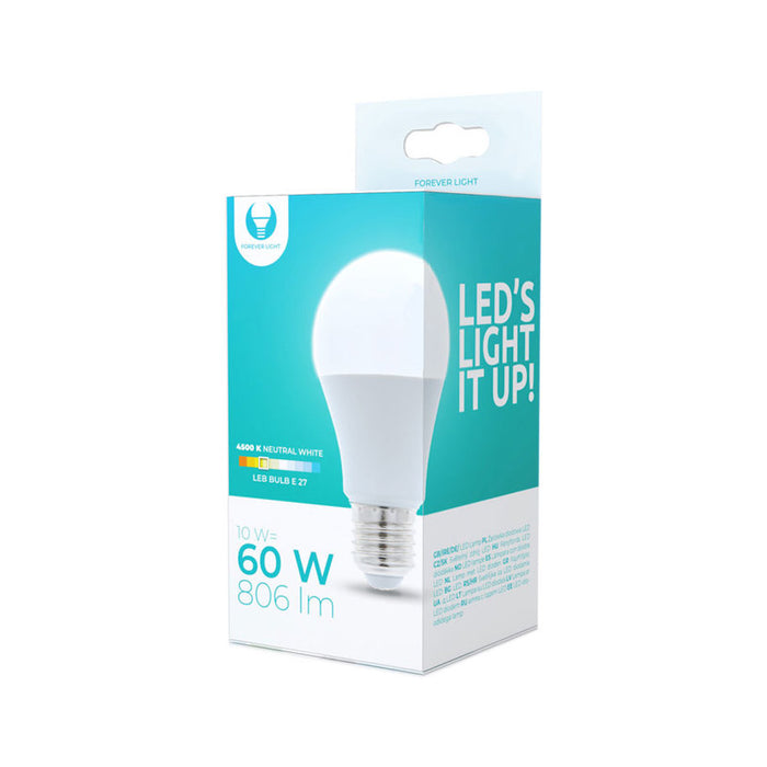 LED КРУШКА E27 10W 4500K 806 LM, A60 FOREVER LIGHT