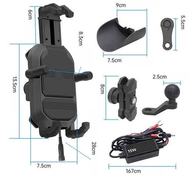 ДЪРЖАЧ ЗА ТЕЛЕФОН И ИНДУКЦИОННО ЗАРЯДНО FREEDCONN MC29 15W + USB